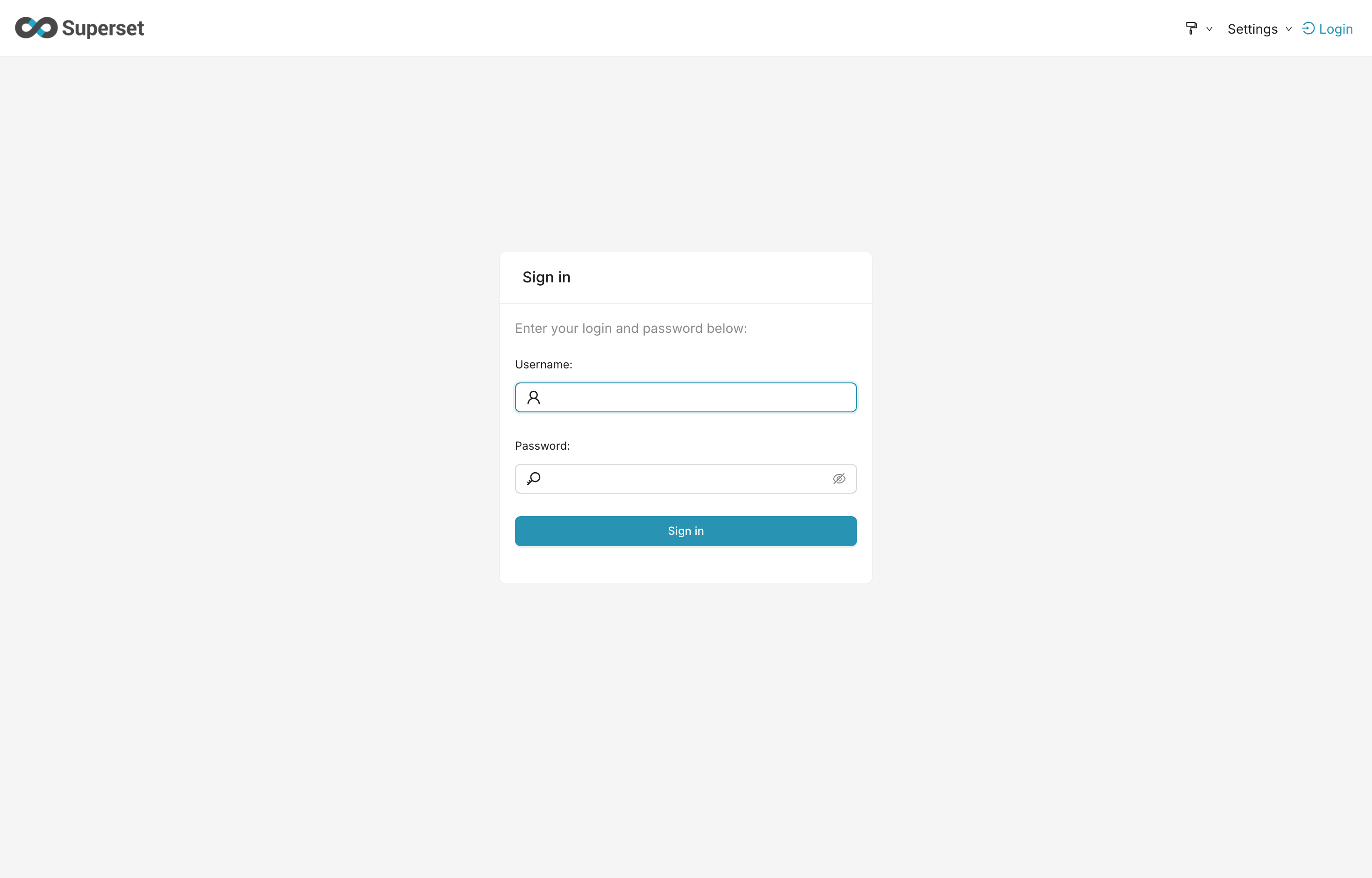 The deployed Apache Superset web UI loaded in a browser