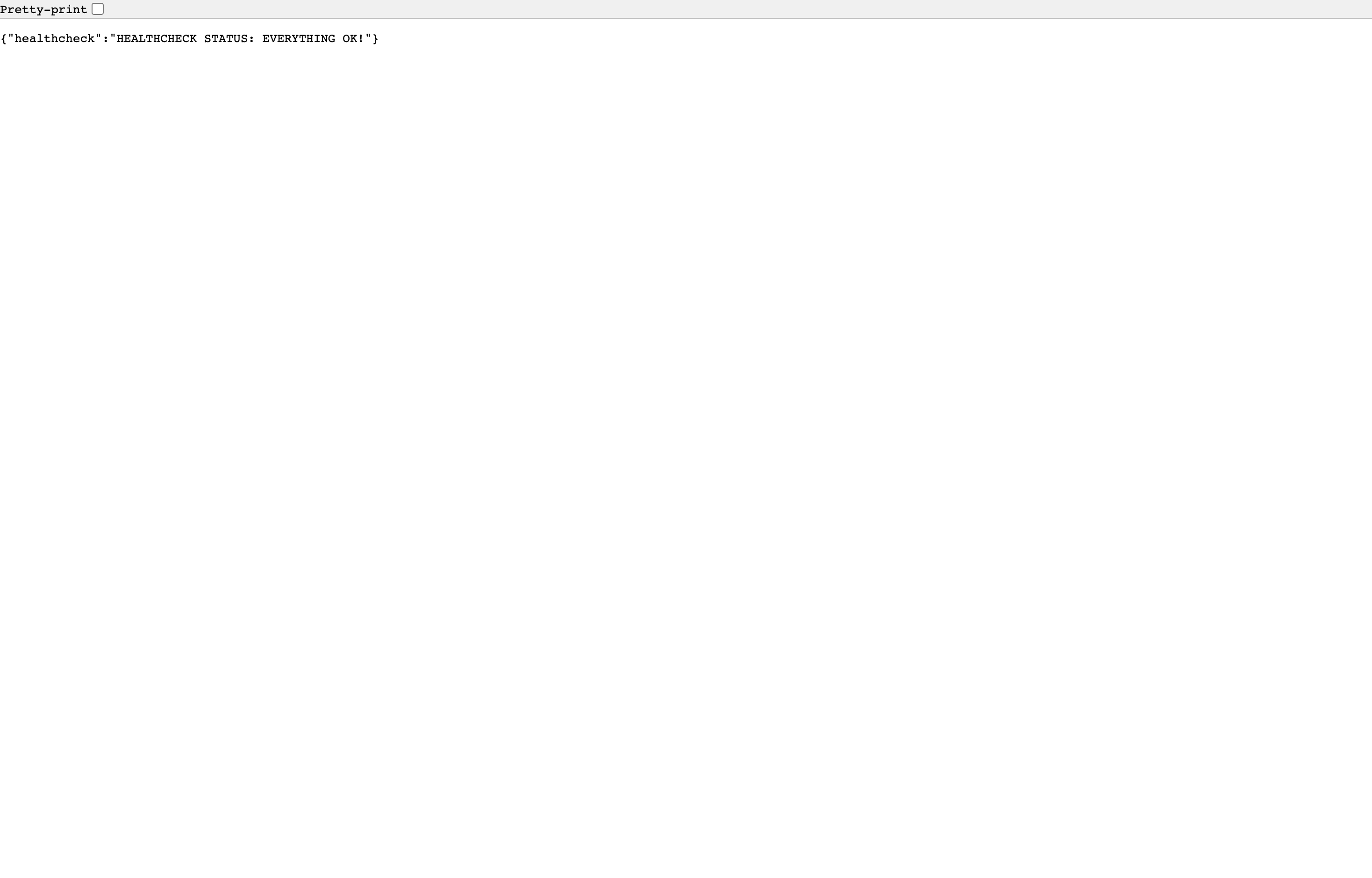The deployed Unstructured healthcheck endpoint loaded in a browser