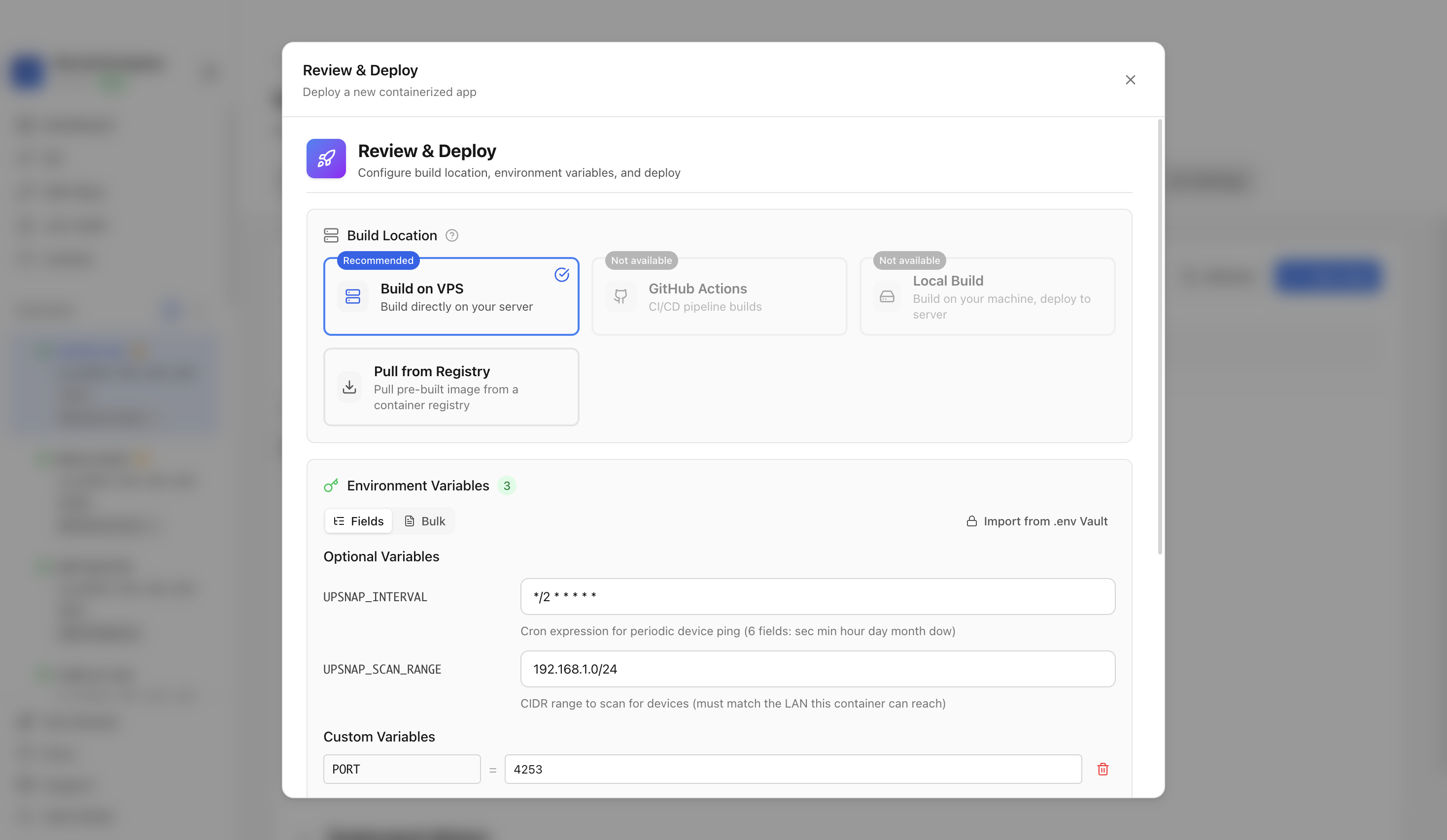 Reviewing UpSnap web port before deployment
